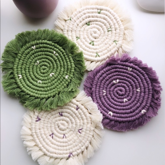 ✨HANDMADE✨ macrame cactus coaster - Picture 5 of 7